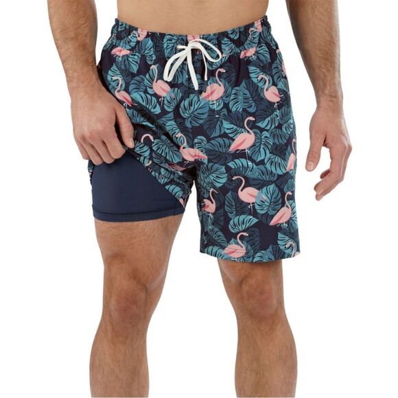 Men's Members Mark Flamingo swim trunks - Picture 1 of 5